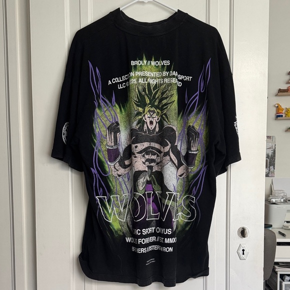 Darc Sport Dragon Ball Z Super Broly Premium Vintage Oversized Tee in Black - XL - Picture 1 of 7